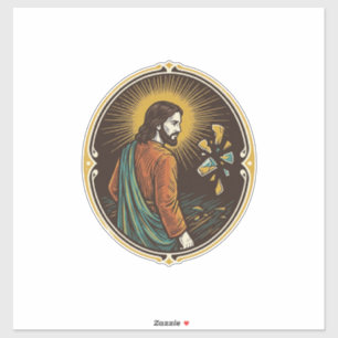 Jesus zerbrochener Glas Tanzboden Party Gefahr Clu Aufkleber