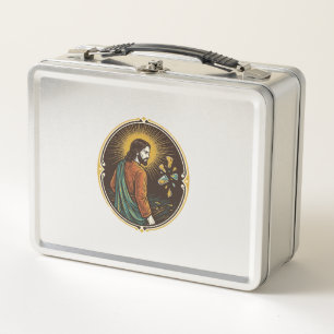 Jesus zerbrochener Glas Tanzboden Party Gefahr Clu Metall Brotdose