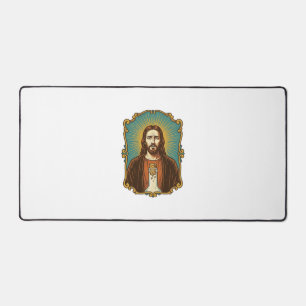 Jesus zerbrochener Weinkorken steckt in Flasche So Schreibtischunterlage