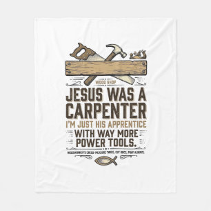 Jesus Zimmermann Holzarbeiter Lehrling Vintage T-S Fleecedecke