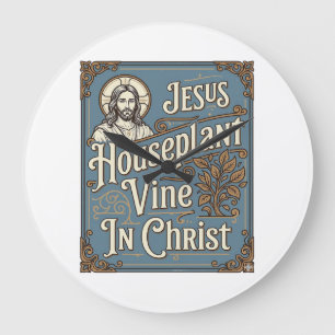 Jesus Zimmerpflanze Rebe In Christus Jesus Zimmerp Große Wanduhr
