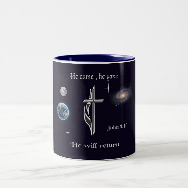 Jesus Zweifarbige Tasse (Mittel)