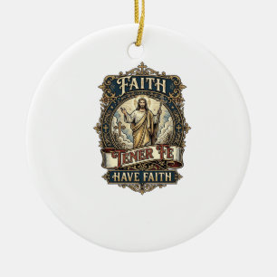 Jesus zweisprachige multikulturelle Familien-Shirt Keramik Ornament