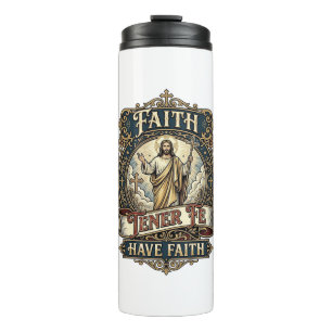 Jesus zweisprachige multikulturelle Familien-Shirt Thermosbecher