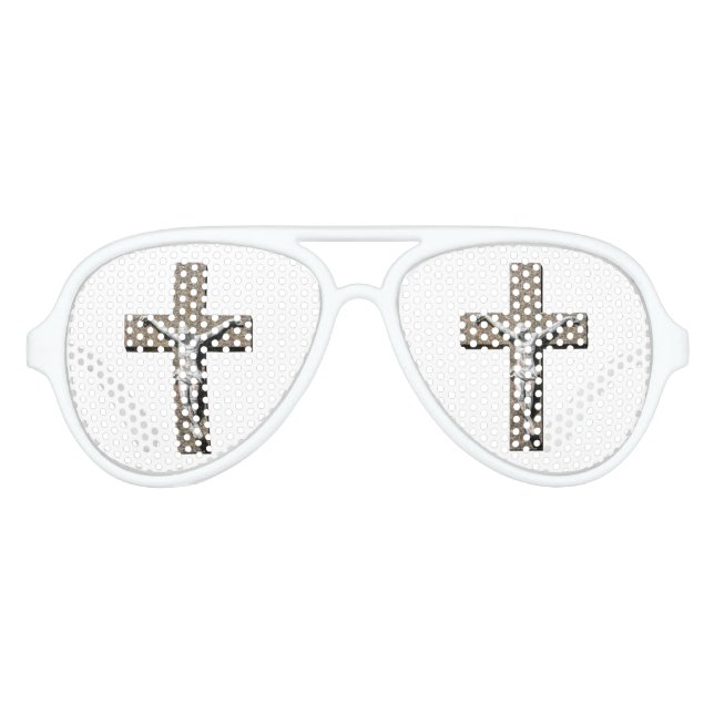 Jesuschrist auf einer Kreuzskulptur Partybrille (Vorderseite)