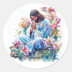 Jesusgebet Moderne Katholische Kunst Runder Aufkleber