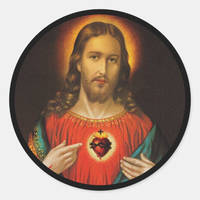 Jesusherz c1899 Deutschland Runder Aufkleber (Vorderseite)
