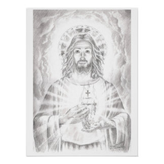 Jesusherz, Gezeichnet von Jenny McLaughlin Poster