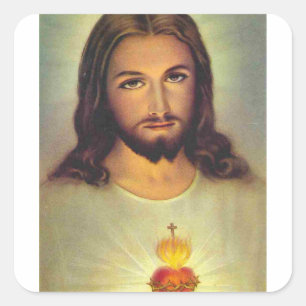 Jesusherz Quadratischer Aufkleber