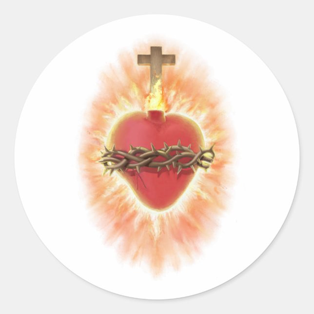 Jesusherz Runder Aufkleber (Vorderseite)