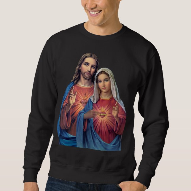 Jesusherzen und Maria sind sehr nah zusammen Sweatshirt (Vorderseite)