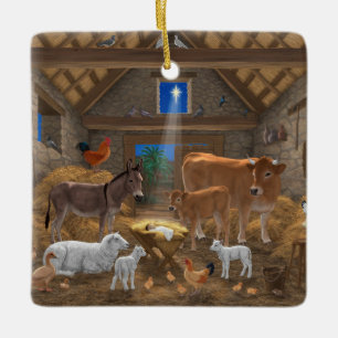 Jesuskind Krippen Heilige Nacht Weihnachten Krippe Keramikornament