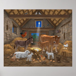 Jesuskind Krippen Heilige Nacht Weihnachten Krippe Poster