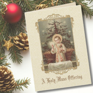 Jesuskind Krippen Weihnachtsmesse Opfergedenken Feiertagskarte