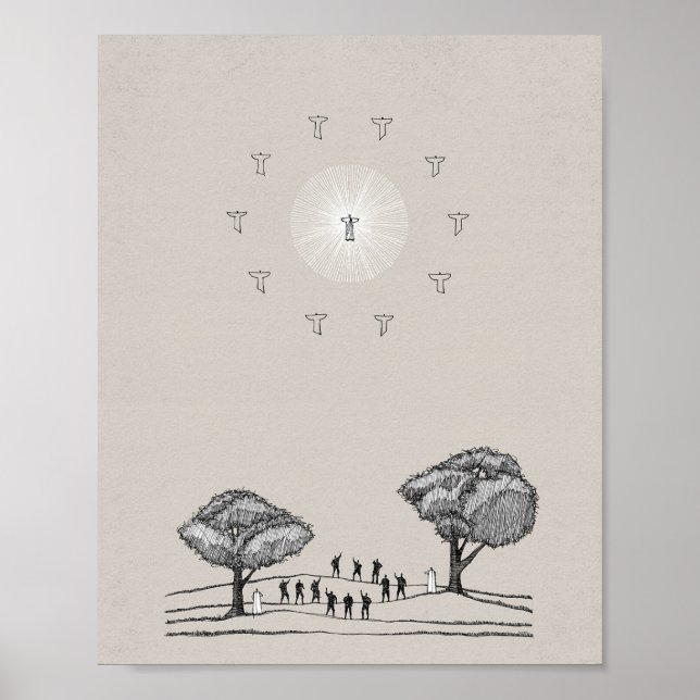 Jesus's Ascension - Rechts Hand der Bibelkunst Got Poster (Vorne)