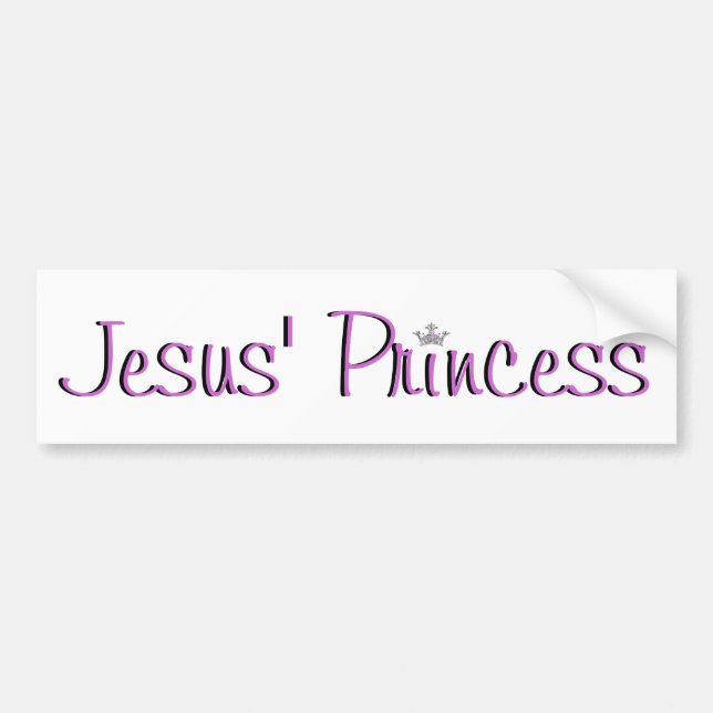 Jesuss Prinzessin-lila Autoaufkleber (Vorne)
