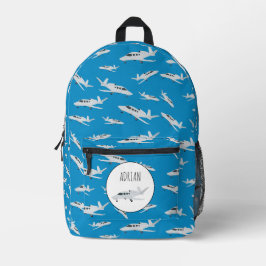 Jet Airplane Muster Individuelle Name School Bedruckter Rucksack