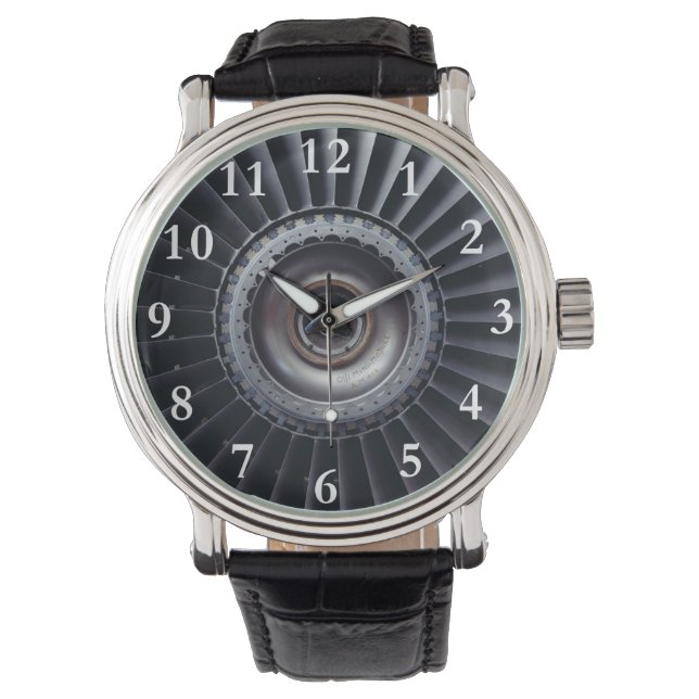Jet Airplane Turbine Motor Personalisiert Watch Armbanduhr (Vorderseite)