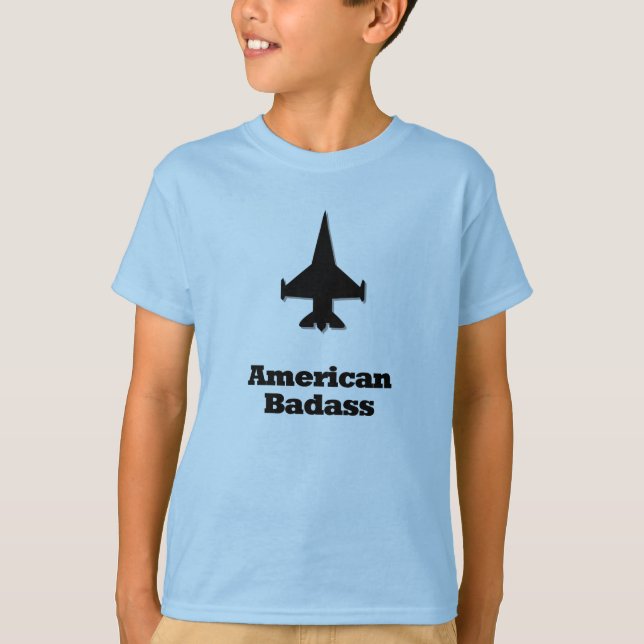Jet American Badass kämpfen T-Shirt (Vorderseite)