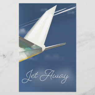 Jet Away Reiseplakat. Briefpapier