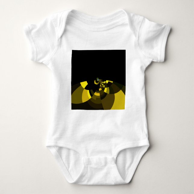 Jet Black and Gold Vector Art Print Graphic Design Baby Strampler (Vorderseite)