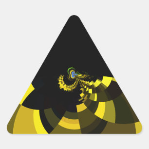 Jet Black and Gold Vector Art Print Graphic Design Dreieckiger Aufkleber