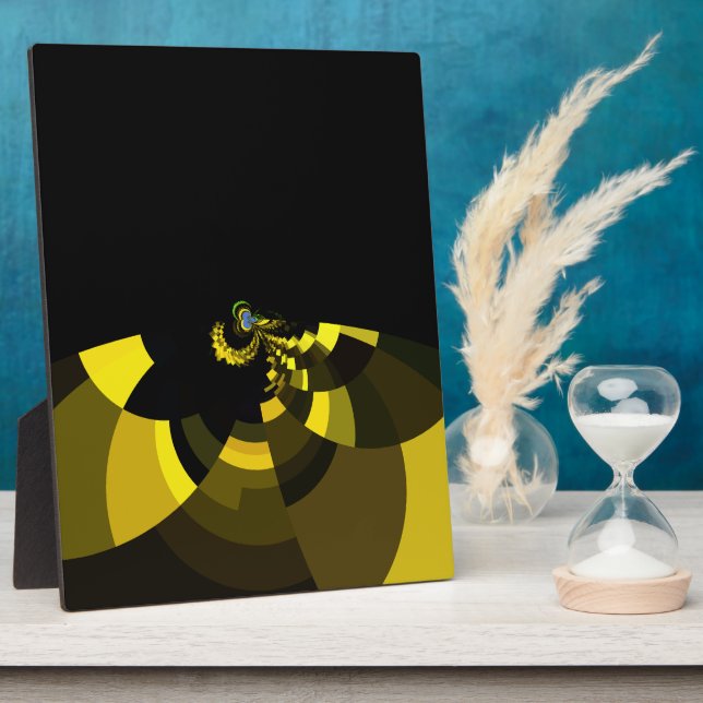 Jet Black and Gold Vector Art Print Graphic Design Fotoplatte (Seite)