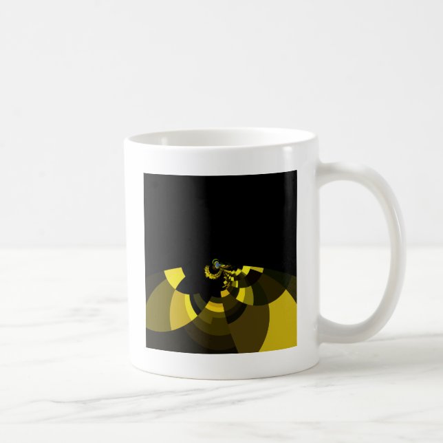 Jet Black and Gold Vector Art Print Graphic Design Kaffeetasse (Rechts)
