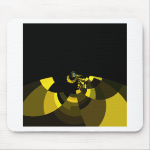 Jet Black and Gold Vector Art Print Graphic Design Mousepad