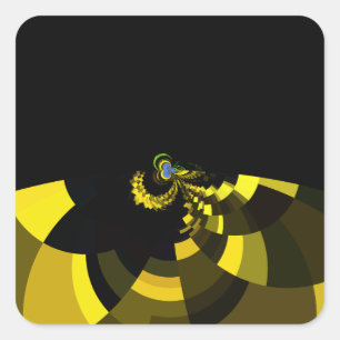 Jet Black and Gold Vector Art Print Graphic Design Quadratischer Aufkleber