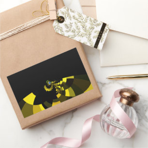 Jet Black and Gold Vector Art Print Graphic Design Rechteckiger Aufkleber