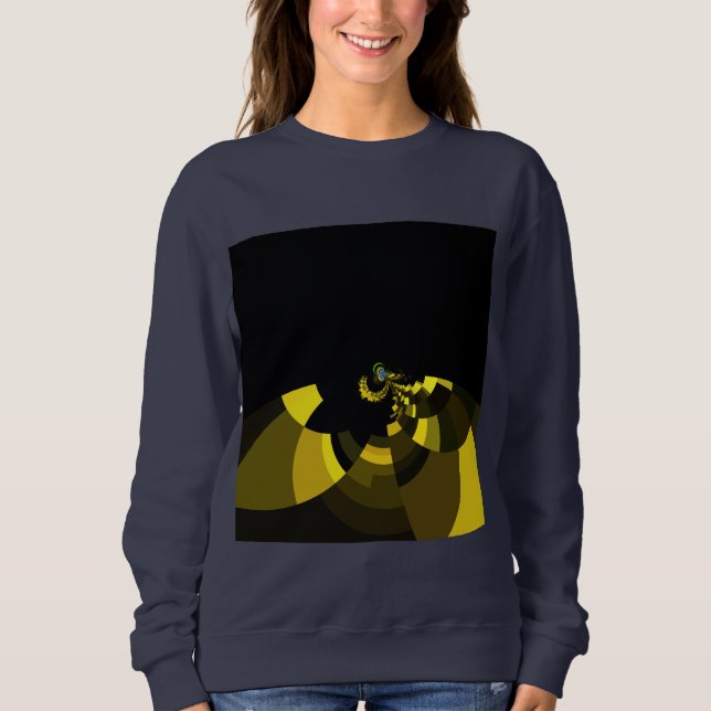 Jet Black and Gold Vector Art Print Graphic Design Sweatshirt (Vorderseite)
