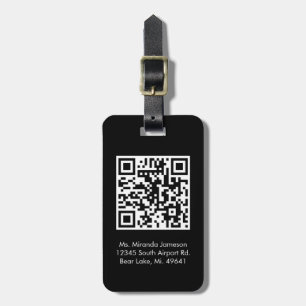 Jet Black QR CODE Custom Luggage Tag Gepäckanhänger