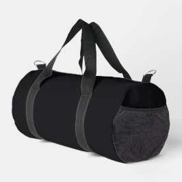Jet Black Solid Color Duffle Bag