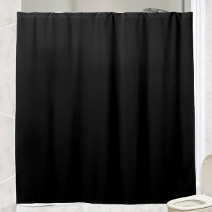 Jet Black Solid Color Einfach Minimalistisch Duschvorhang
