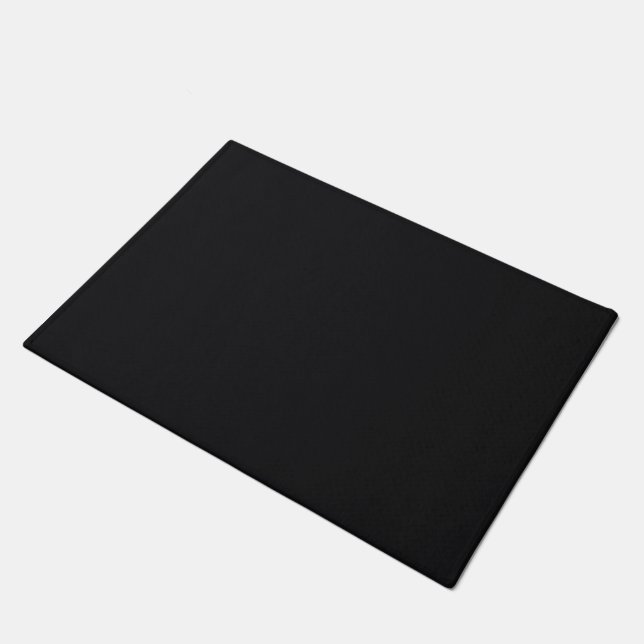 Jet Black Solid Color Fußmatte (Schrägansicht)