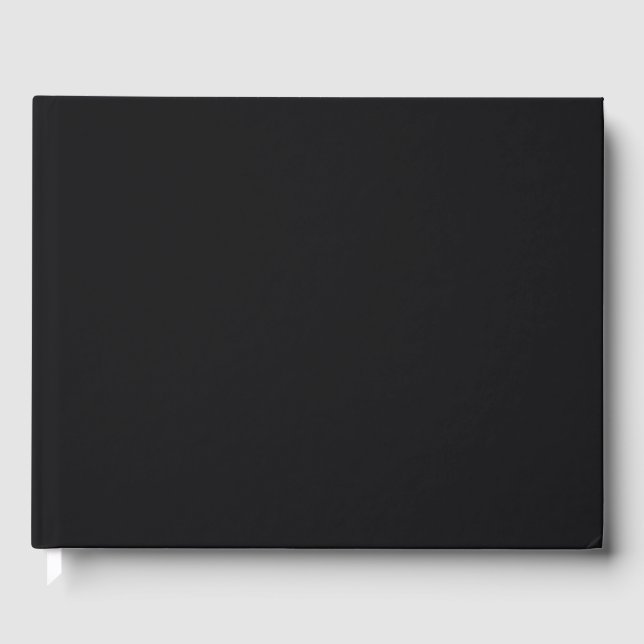 Jet Black Solid Color Gästebuch (Vorderseite)