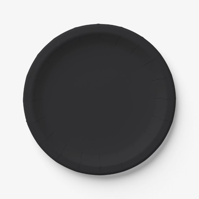 Jet Black Solid Color Pappteller (Vorderseite)