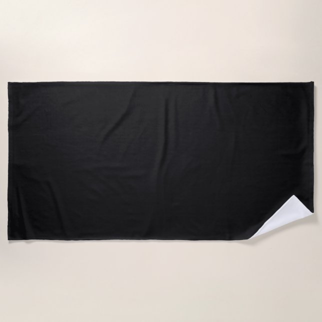 Jet Black Solid Color Strandtuch (Vorderseite)