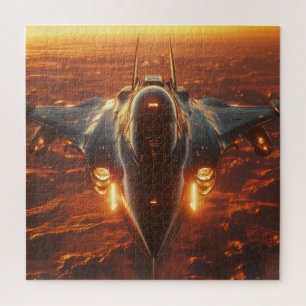 Jet d'après-feu au coucher du soleil - Puzzle aéro