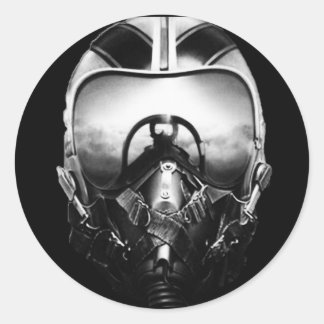 Jet Fighter Aviator Runder Aufkleber