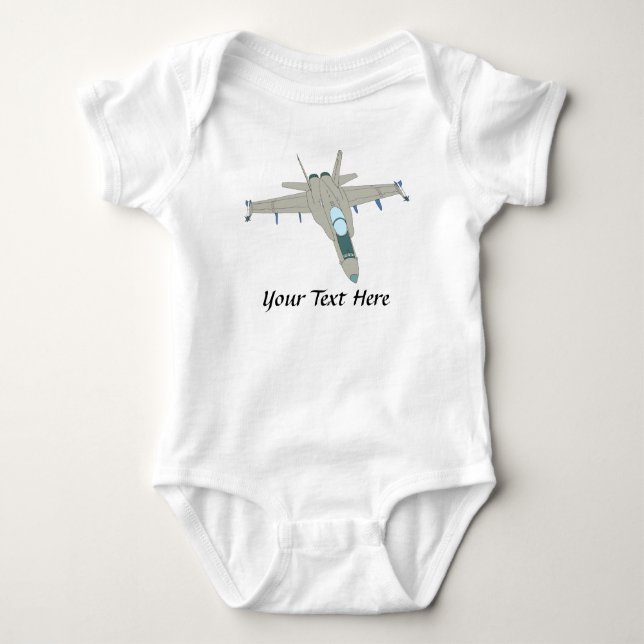 Jet Fighter F18 Hornet Design Baby Strampler (Vorderseite)
