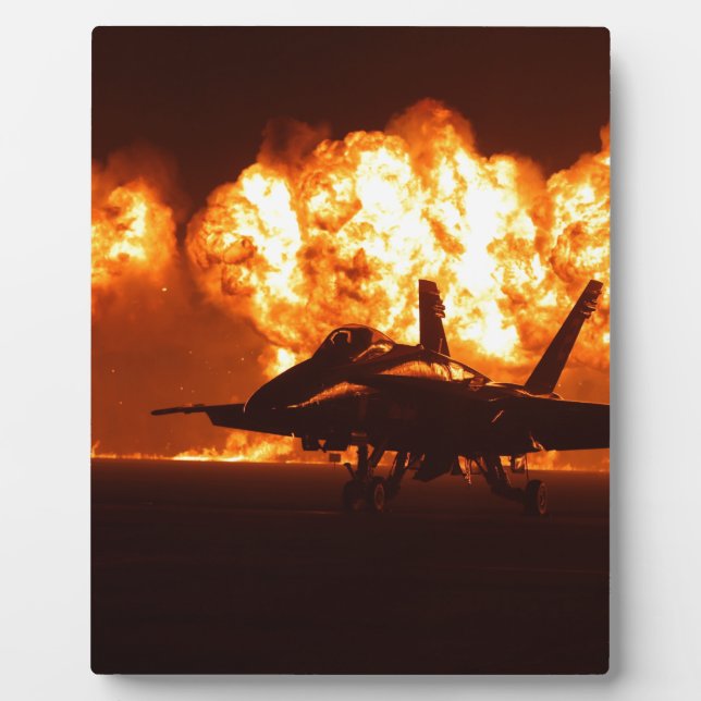 Jet Fighter Flames Fotoplatte (Vorderseite)