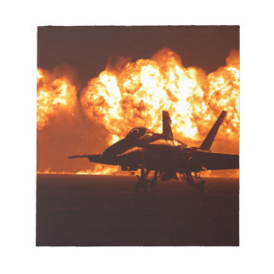 Jet Fighter Flames Notizblock