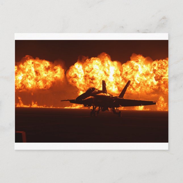 Jet Fighter Flames Postkarte (Vorderseite)