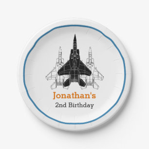Jet Flugzeug Boy Birthday Personalisiert Paper Tel Pappteller