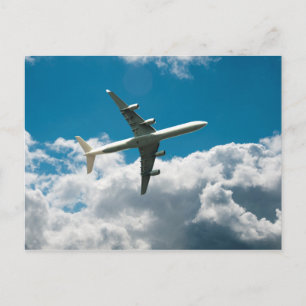 Jet Flugzeug in Wolken Postkarte