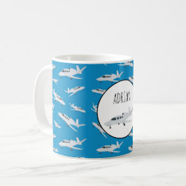 Jet-Flugzeug-Muster-Individuelle Name Kaffeetasse