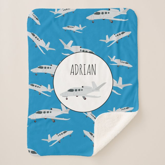 Jet-Flugzeug-Muster-Individuelle Name Sherpadecke (Vorderseite)