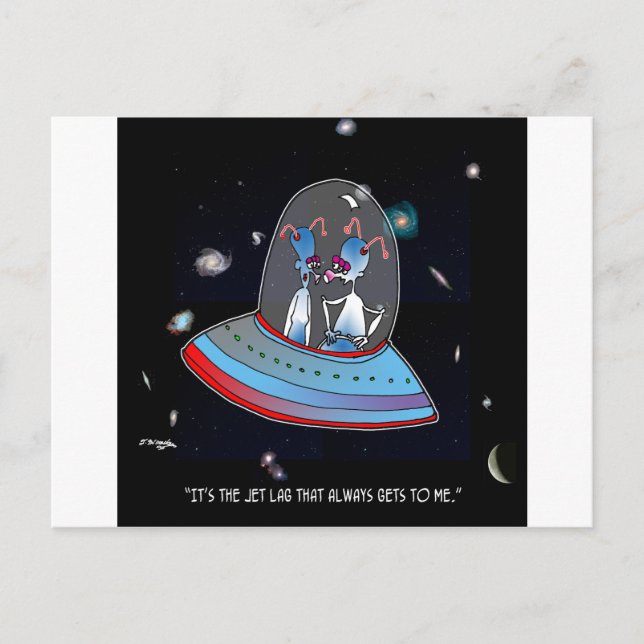 Jet Lag Cartoon 9492 Postkarte (Vorderseite)